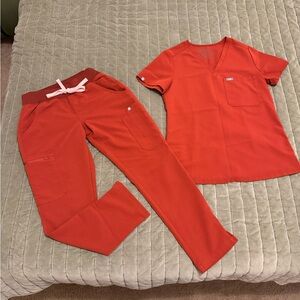 Natural orange (slightly darker tint) FIGS scrub set $60